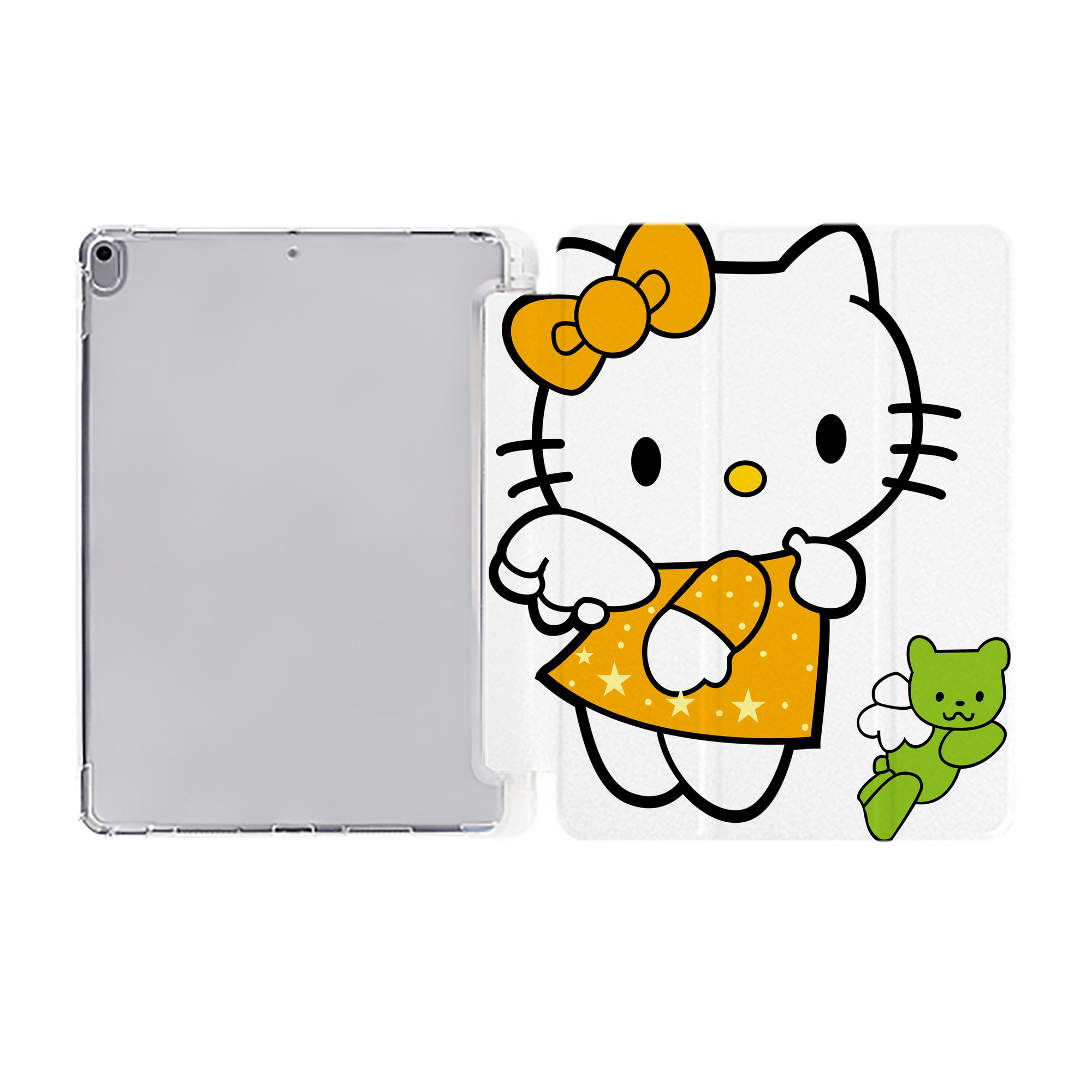 （画像用） Hello Kitty ハローキティ IPad ケース ペン収納付き 三つ折りスタンド PUレザー×シリコン 対応機種9.5/10.5/10.9インチ